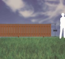 3ft (0.9m) Brown Treated / Slats 100 x 19mm - approx 20mm gap